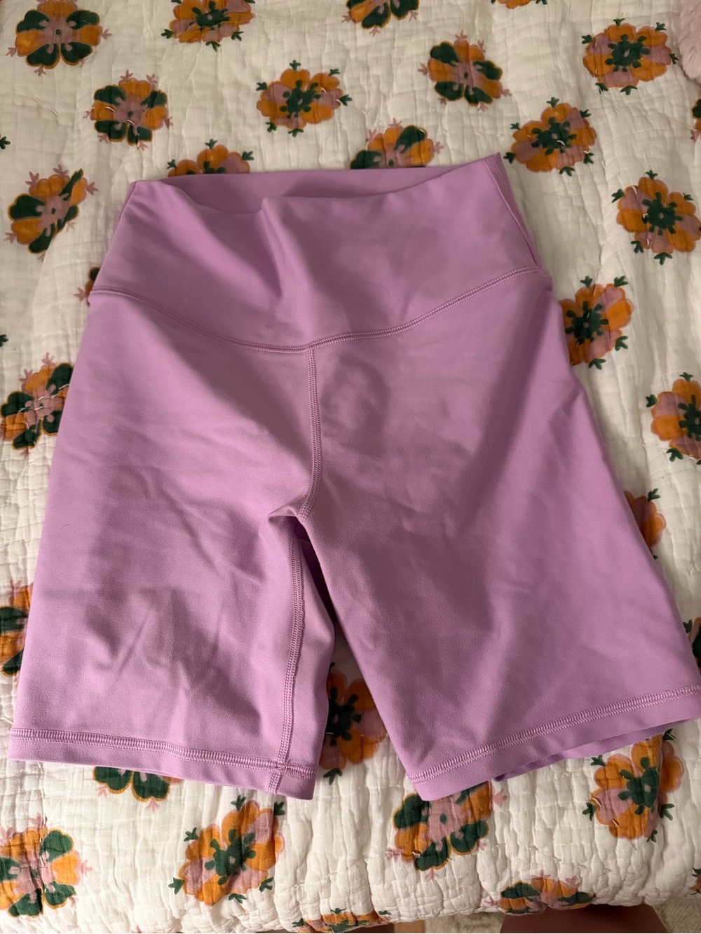 High-Waist Lavender Women’s Bike Shorts